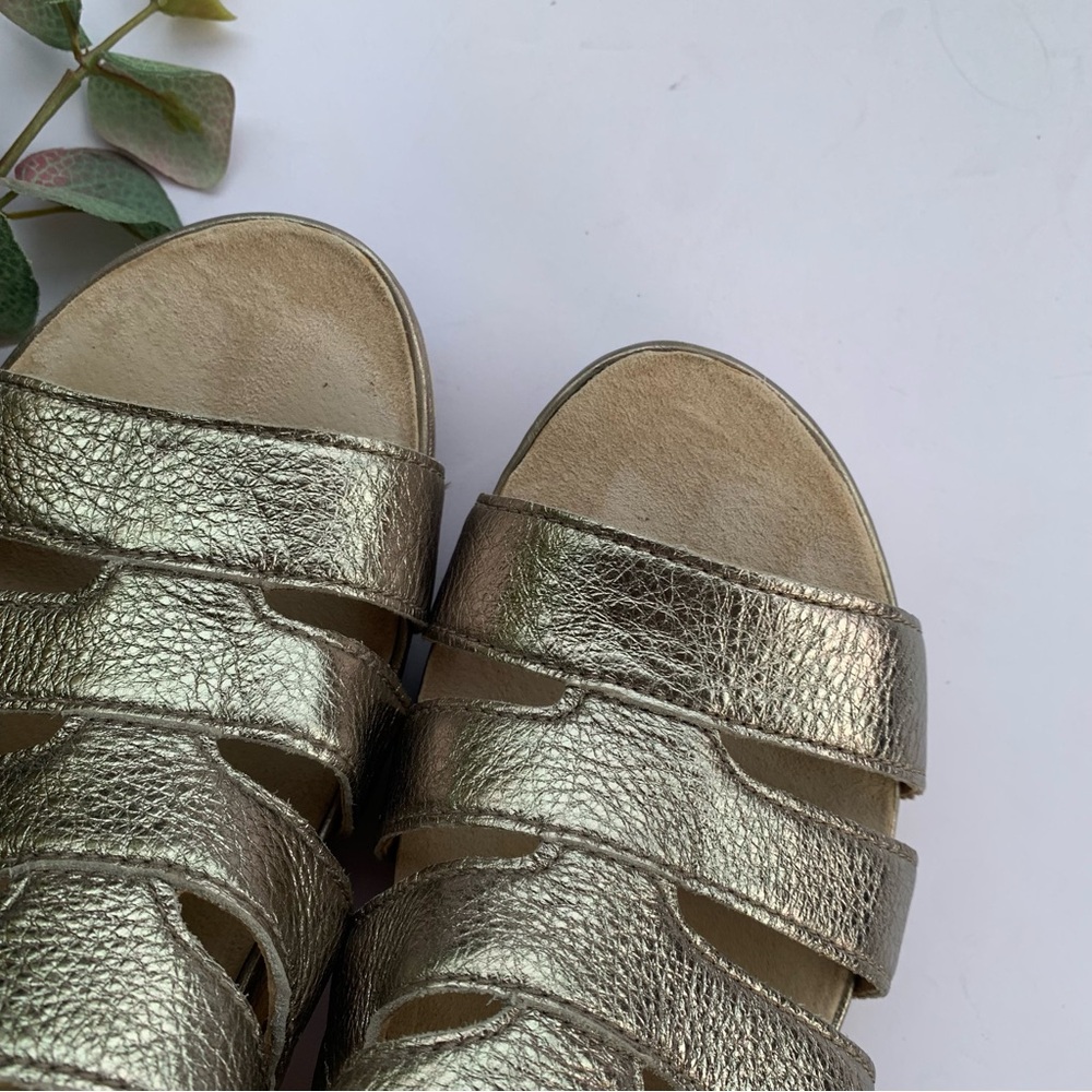 Dansko Lyndi Leather Slip On Sandal in Platino Metallic - Picture 6 of 12